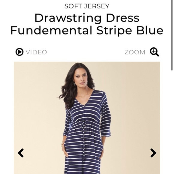 SOMA Soft Jersey Drawstring Fundamental Stripe Dress - Picture 4 of 13